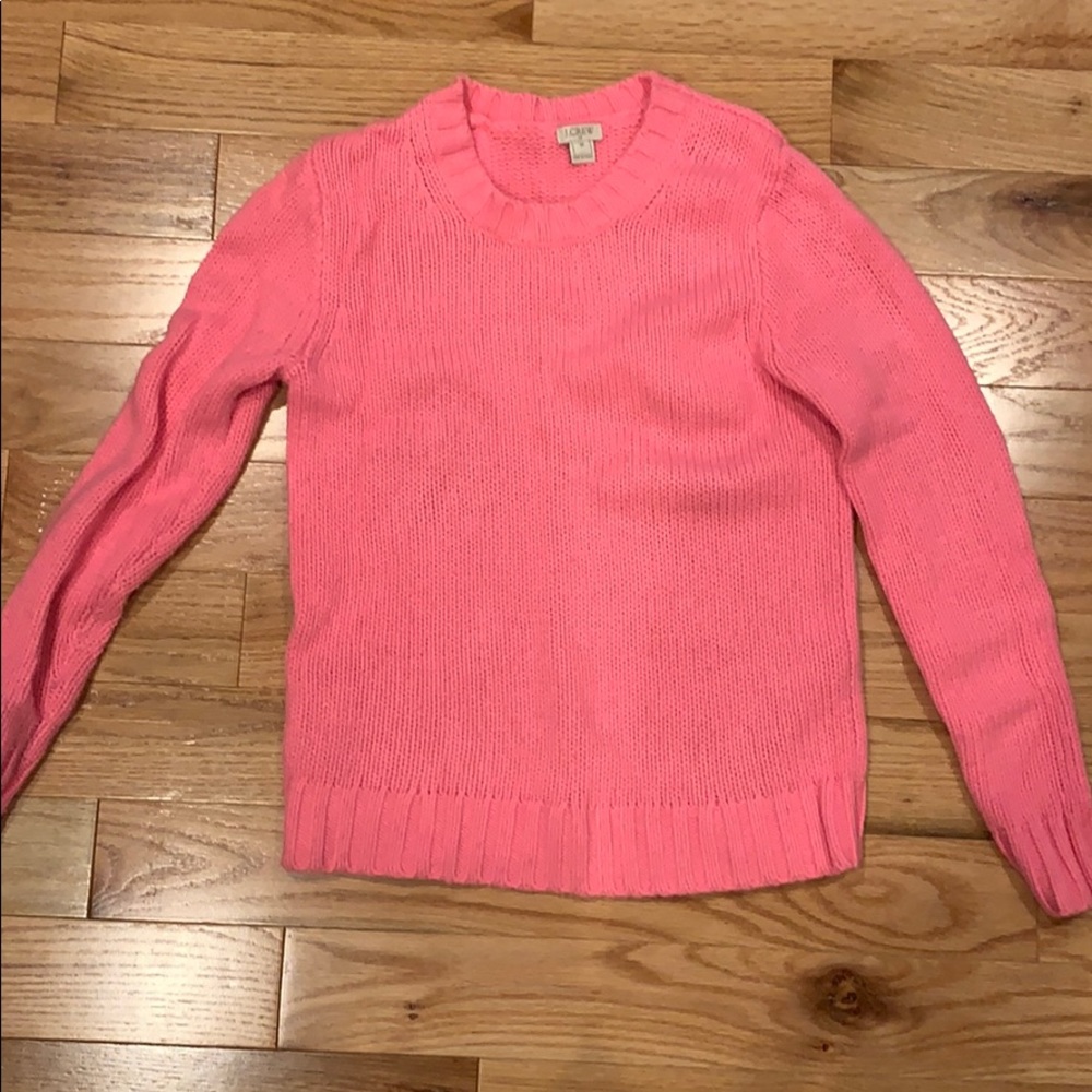 Neon pink jcrew merino wool sweater